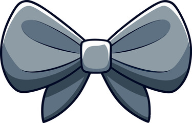 Elegant Gray Bow Tie Clipart - Stylish Ribbon Illustration for Fashion, Accessories, Decor, Crafts, Icons, Gifts, Present Wrapping, Sophisticated Clothing, Formal Wear, Decorative Embellishment