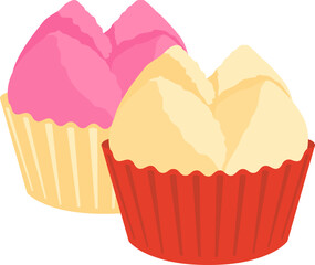 Fa gao,Taiwan's traditional sacrificial food stock vector illustration.
Chinese asian food fortune cake isolated.
Chinese new year food.
Steam sponge cake. 
Transparent background.