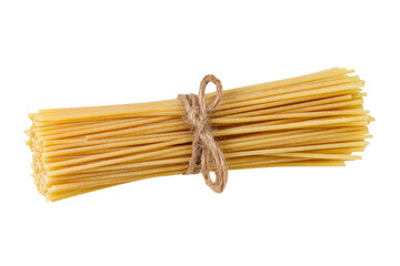 Bundled dried spaghetti isolated on transparent PNG background