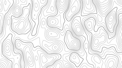 Modern Topo Map Design – Abstract Elevation Contour Illustration. Geographic Contour Lines – Digital Topographic Grid Background. White Vector Terrain Map – Abstract Hill and Sea Topography.
