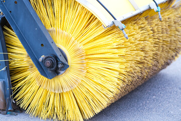 A bruch of a cleaning car
