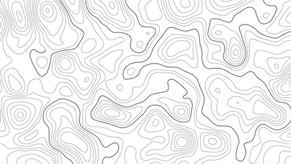Modern Topo Map Design – Abstract Elevation Contour Illustration. Geographic Contour Lines – Digital Topographic Grid Background. White Vector Terrain Map – Abstract Hill and Sea Topography.