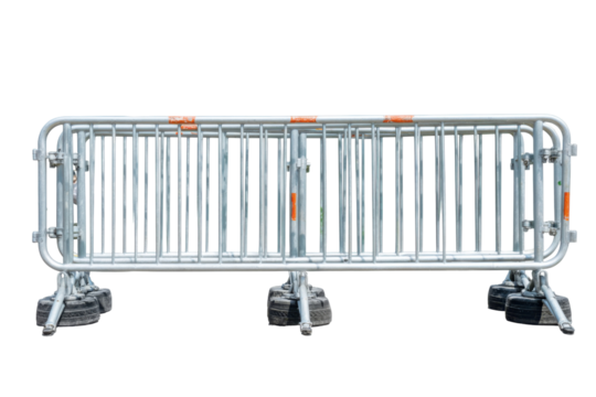 Metal crowd control isolated on transparent PNG background