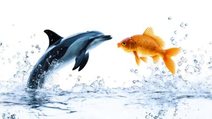 Dolphins Shimmering School