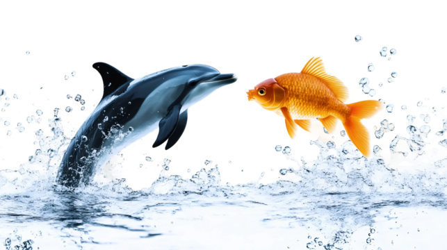 Dolphins Shimmering School