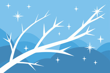 frozen fog crystals sparkling on tree branches in .svg