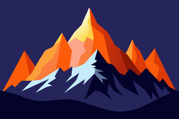 glacial peaks of patagonia glowing in the winter 