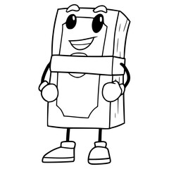 money character illustration outline isolated vector