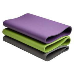 Stacked color mats isolated on transparent PNG background