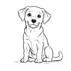 cute dog illustration in children's picture book style