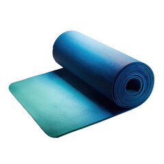 Rolled gradient blue mat isolated on transparent PNG background