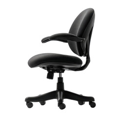Swivel chair, side view isolated on transparent PNG background