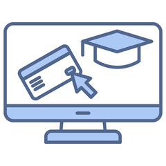 Cost Education Blue Icon