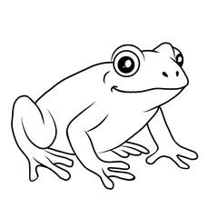 Cute Frog Smile Cartoon Coloring Page For Kids