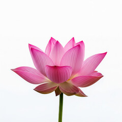 Pink lotus flower isolated on white background.
