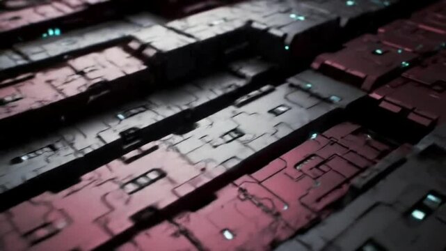 Futuristic abstract design with geometric patterns and vibrant colors.