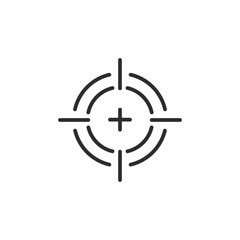 Obraz premium This minimalist outline icon of a target reticle is perfect for projects emphasizing precision and focus. Its fully editable stroke allows complete customization to fit any design