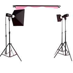 Background paper set up for photography - fashion, portrait photography concept isolate on white background