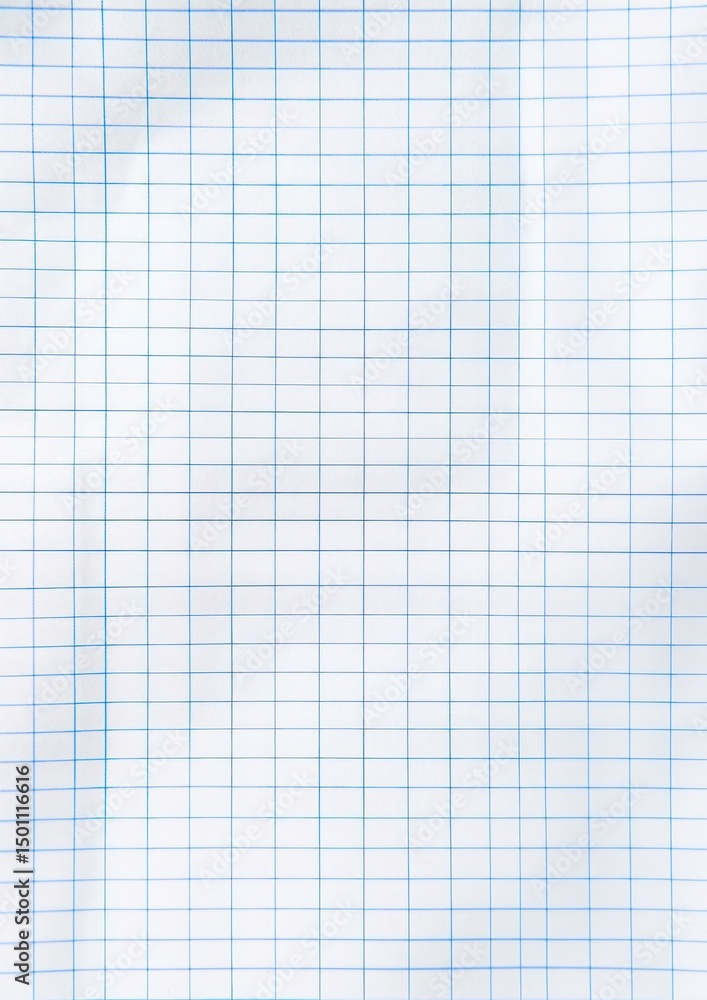 Poster white graph paper with grid lines background texture page.
