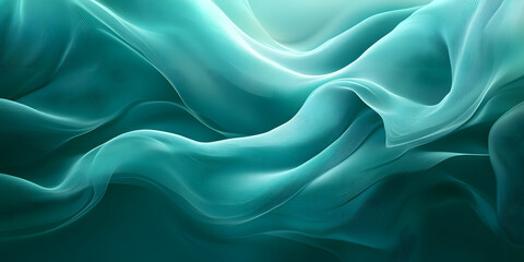 Obraz premium Fluid Curves of Teal Shades Create an Abstract Background for Creative Projects