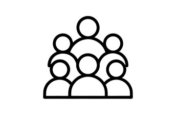user group icon vector silhouette illustration isolated on white background