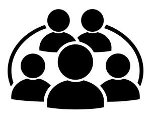 user group vector silhouette illustration isolated on white background
