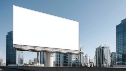 Obraz premium large blank white billboard on a modern urban city street
