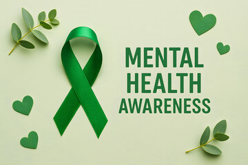 mental health awareness flat lay concept