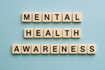 mental health awareness flat lay concept