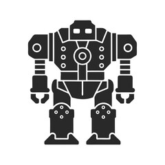 robot icon vector silhouette illustration isolated on white background