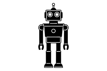 robot icon vector silhouette illustration isolated on white background