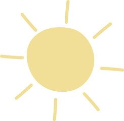 Hand-Drawn Sun with Rays