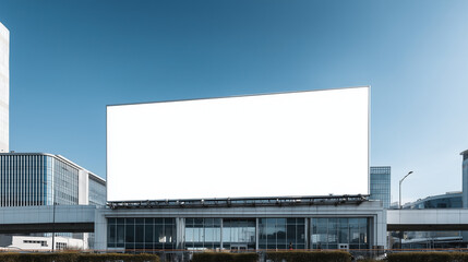 Obraz premium large blank white billboard on a modern urban city street