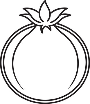 recommend clip art: pomegranate fruit line art, black outline, vector and illustration, coloring book page line art drawing