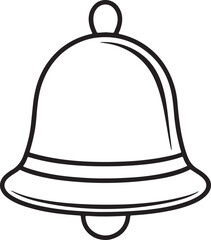 bell line art, black outline, vector and illustration, coloring book page line art drawing