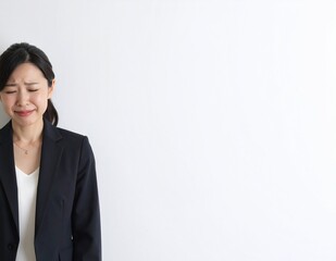 涙を流す女性の悲しみの表情