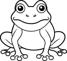 Frog animal line art, Frog silhouette