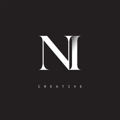 NI Monogram Logo &ndash; Minimal Elegant Letter mark for Luxury, Fashion & Creative Brands