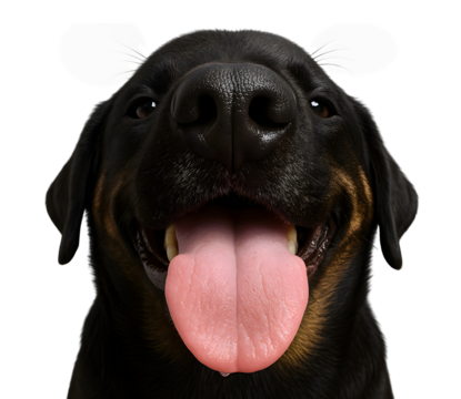 dog with tongue out, panting dog, isolated on transparent background, png file