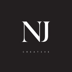 NJ Monogram Logo &ndash; Minimal Elegant Letter mark for Luxury, Fashion & Creative Brands
