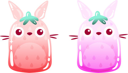 Cute Jelly Bunny Creatures in Pastel Colors 