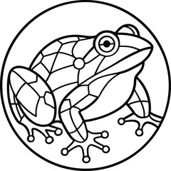 Frog animal line art, Frog silhouette