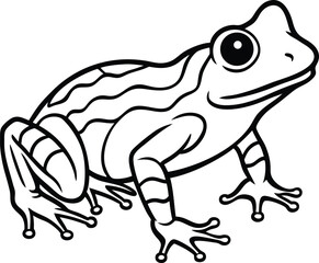 Frog animal line art, Frog silhouette