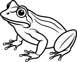 Frog animal line art, Frog silhouette