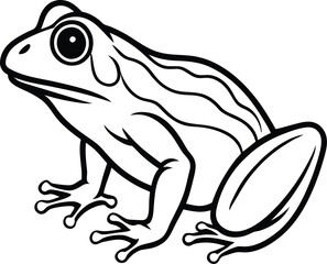 Frog animal line art, Frog silhouette
