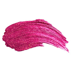 Fototapeta premium Fuchsia, textured brushstroke isolated on transparent PNG background