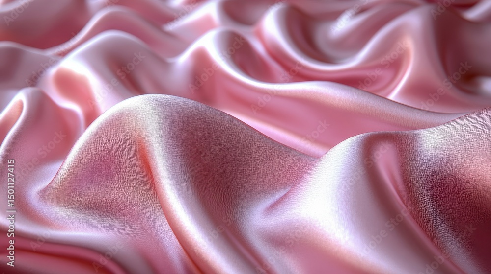 Aufkleber wavy texture of pink fabric with soft folds creating a luxurious and elegant effect