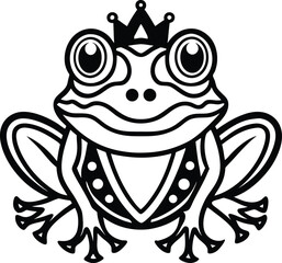 Frog animal line art, Frog silhouette
