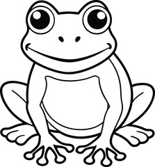 Frog animal line art, Frog silhouette