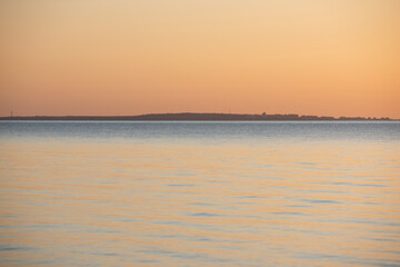 Time after sunset on the coast of the Sea of Azov in Crimea